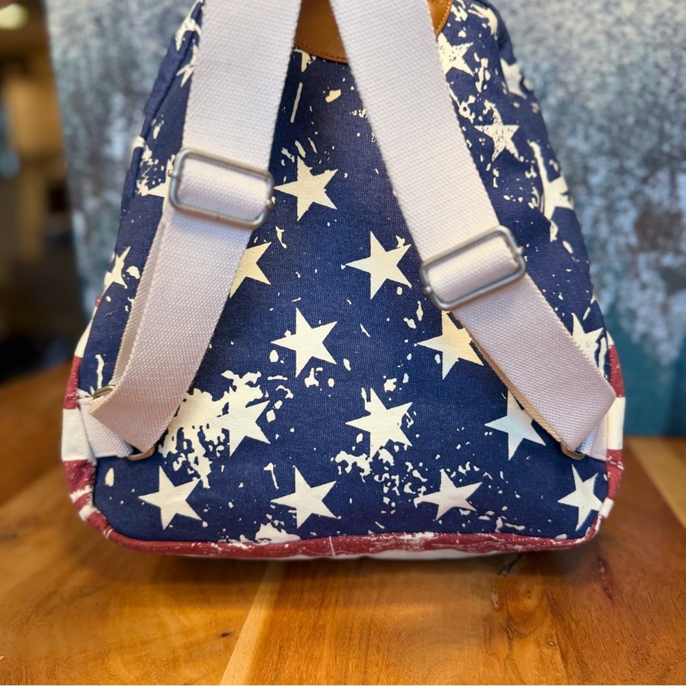 Joe Boxer American Flag Vintage (early 2000’s) Y2K Canvas Backpack - Picture 8 of 11